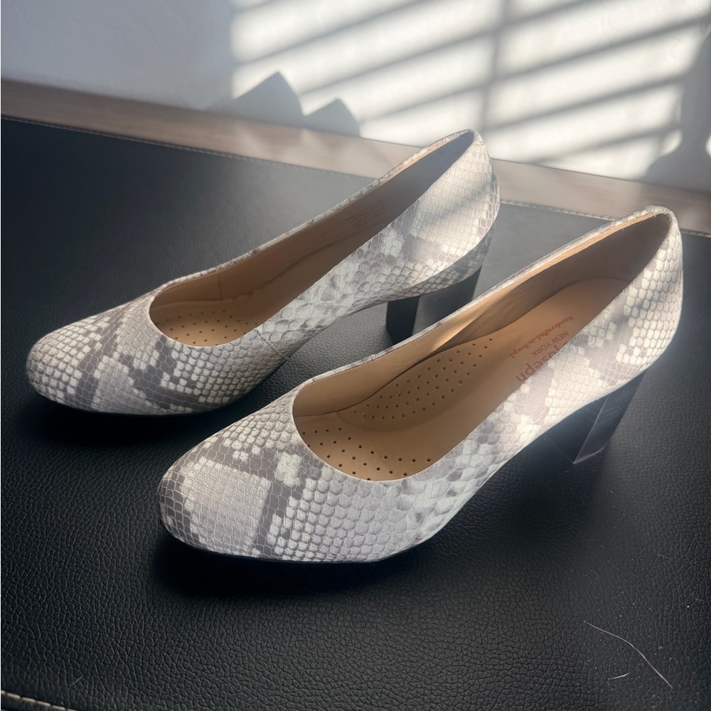 NWT Marc Joseph Block Heel (Snakeskin Print) - Sz 7.5